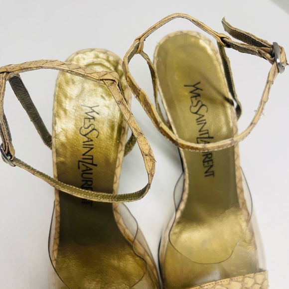 Yves Saint Laurent vintage snake print heels shoes size 7.5 - Picture 3 of 9